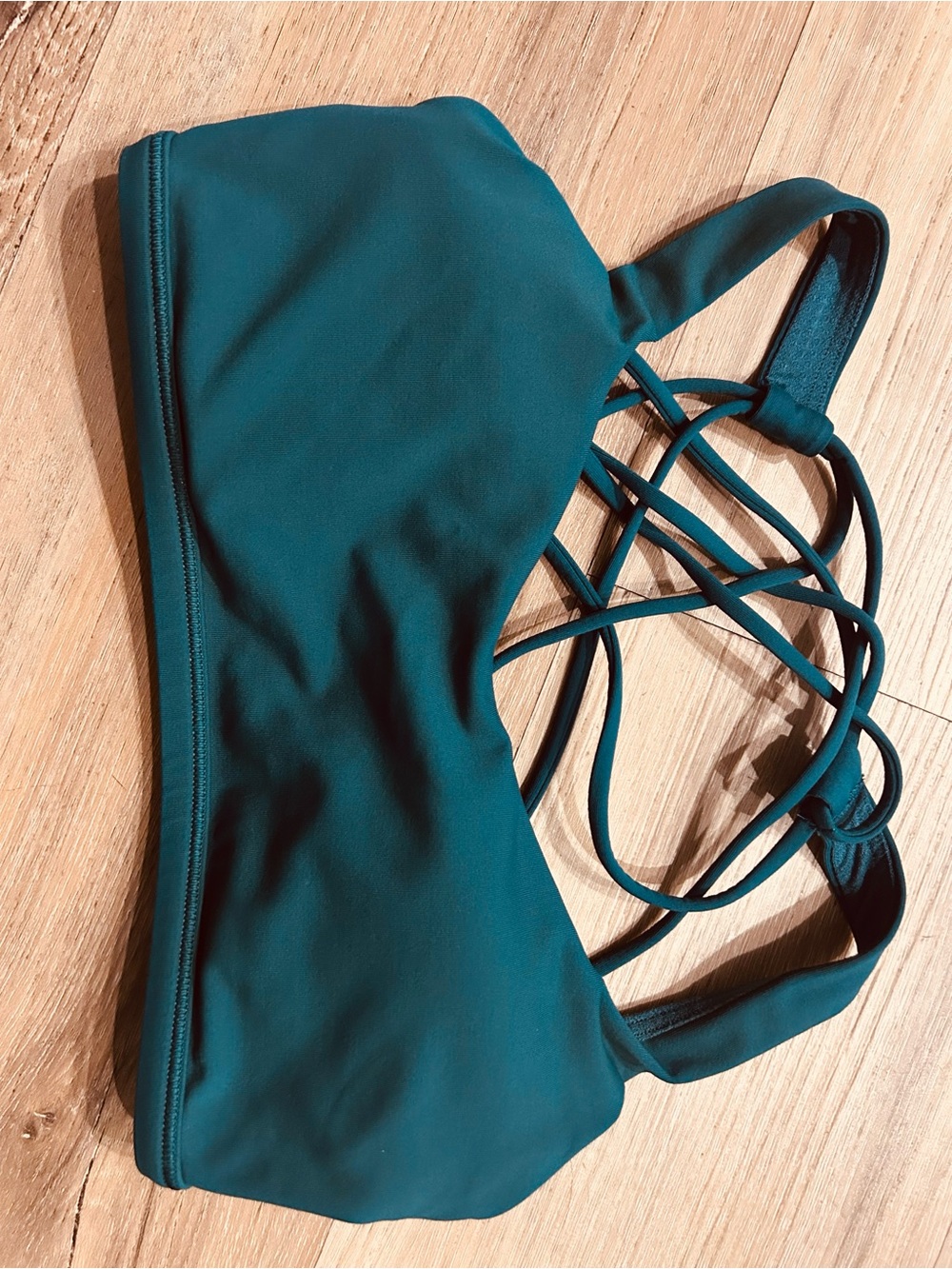 lululemon athletica Teal Workout Bra with Mesh Details